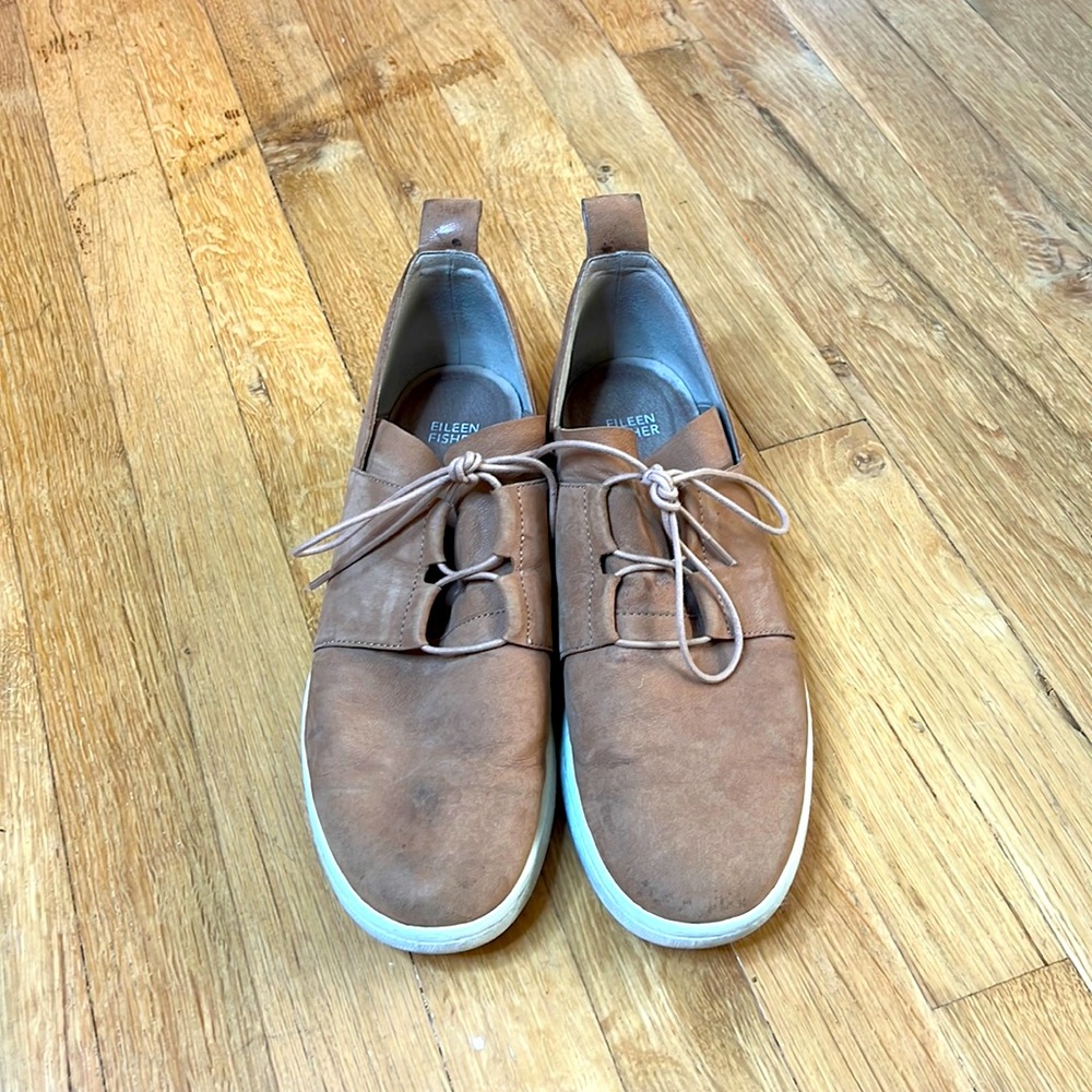 Eileen Fisher brown suede shoes